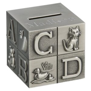 alphabet bank personalized with the name madison on it